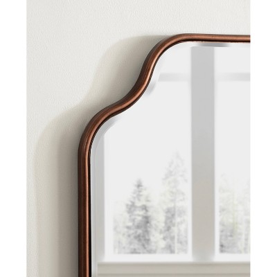 Bronze Scalloped Rectangular Wood Vanity Mirror 24"x36"