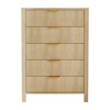 Fluted 5 Drawer Dresser For Bedroom, 44" Tall Slim Nightstand for Small Spaces, Wooden Chest of Drawers, Storage Organizer for Living Room - 2 of 4