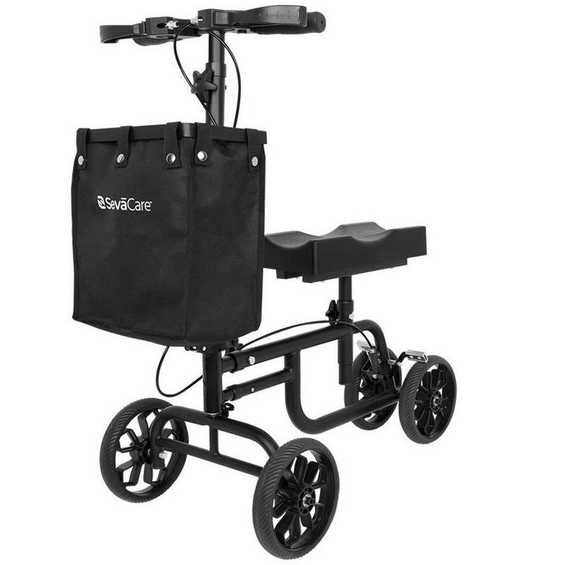SevaCare by Monoprice Folding Knee Roller with Basket for Injured Foot and Ankle, with Dual Hand Brakes, Four 8-Inch Rubber Wheels, 350lbs Max Load, 1 of 7