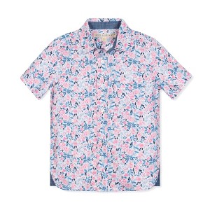 Hope & Henry Boys' Short Sleeve Linen Shirt with Side Vent, Infant - 1 of 4