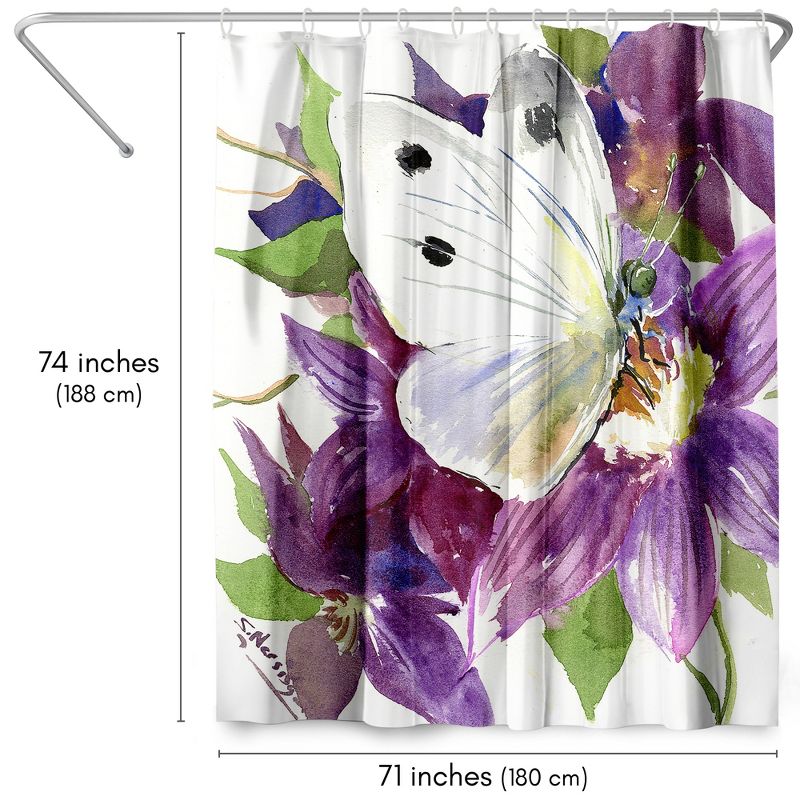 Americanflat 71" x 74" Shower Curtain, Butterfly by Suren Nersisyan, 3 of 9