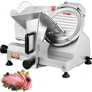 VEVOR Commercial Meat Slicer, 200W Electric Deli Food Slicer, 350-400RPM Meat Slicer with 8" Carbon Steel Blade, 0 - 0.47 inch - 1 of 4