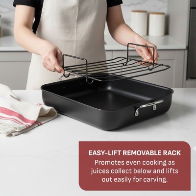 T-Fal Simply Cook 13x16 Nonstick Roaster Black