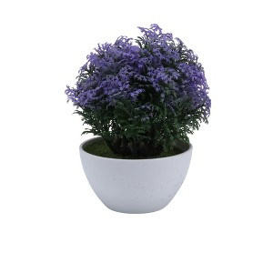 Unique Bargains Artificial Plants Misty Pine Topiary Plastic 3.94"x3.94"x7.48" 1 Pc - 1 of 4