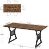 Acekool 70.8" Table for 6 -  Oak Veneer, Steel Frame & Spacious Design, Warm Oak - 3 of 4