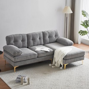 83" L Shaped Convertible Sectional Sofa, Modern Upholstered 3 Seat Couch, Upholstered Sleeper Sofa Bed for Living Room Office and Apartment - 1 of 4