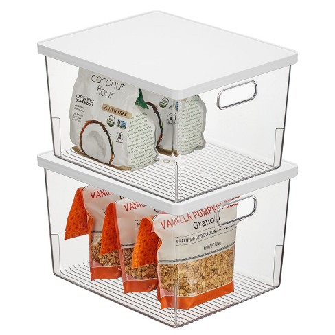 Mdesign Linus Open Front Kitchen Plastic Storage Organizer Bin, 4 Pack -  8.5 X 8.5 X 7.5, White : Target