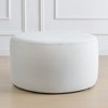 KINWELL Round Upholstered Pouf Ottoman Footrest - 2 of 4