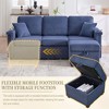 Okak Modern Corduroy L-Shaped Sofa Futon Couch with Storage Ottoman & Pillows,3-Seat Sofa Couch for Living Room,Apartment - 2 of 4