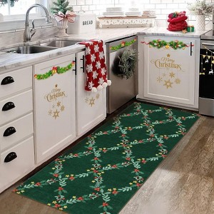 Christmas Runner Rug 2x6 Washable Christmas Kitchen Rugs Modern Geometric Area,Red - 1 of 4