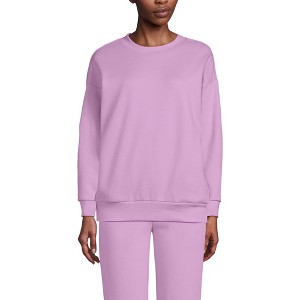 Lands' End Women's Serious Sweats Relaxed Long Sleeve Crew Neck Sweatshirt - 1 of 3