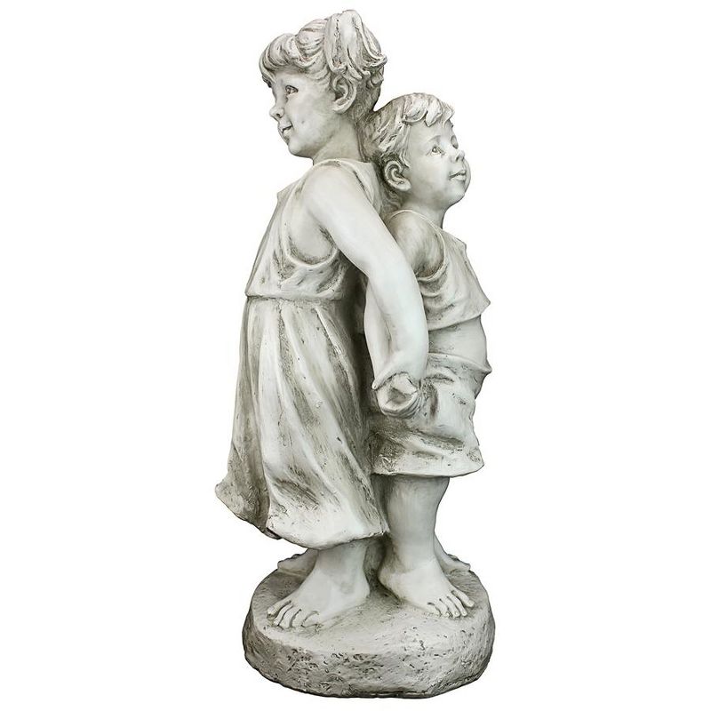 Design Toscano Back to Back Brother and Sister Garden Children Statue, 2 of 8