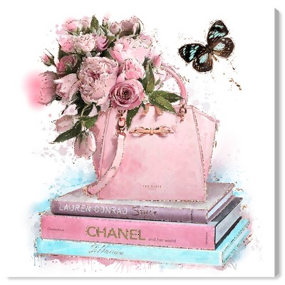 12" x 12" Doll Memories - Celebrate Fashion II Fashion and Glam Unframed Canvas Wall Art in Pink - Oliver Gal