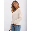 Women's V Neck Long Sleeve Tunic Sweater Top Fall Casual Dressy Knit Shirt Trendy Work Outfits - 3 of 4