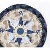 Earth Rugs Coastal Compass Printed Coaster – 5"x5" Braided Jute, Nautical Navy Accent for Beach Decor - 2 of 3