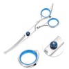 Unique Bargains Round Head Pet Scissors 5.5 Inches Silver Tone Blue 1 Pc - image 3 of 4