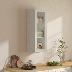 LOVMOR 15"W*12"D*42"H Plywood Kitchen Wall Cabinet without Glass in Shaker Dove - 1 of 4