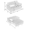 TiramisuBest Beige Corduroy Sofa: Dual-Function Pull-out & Push-in Design, Comes with Movable Tabletop and USB Ports, for Living Rooms and Bedrooms! - 3 of 4