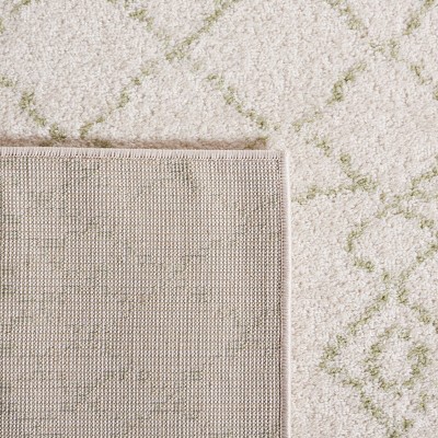 Ivory and Sage Hand-Knotted Synthetic 4' x 6' Area Rug