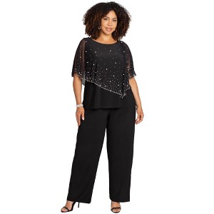 Catherines Chiffon Overlay Top & Pant Duet - 1 of 4