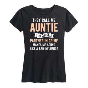 Women's - Instant Message - They Call Me Auntie Short Sleeve Graphic T-Shirt - 1 of 4