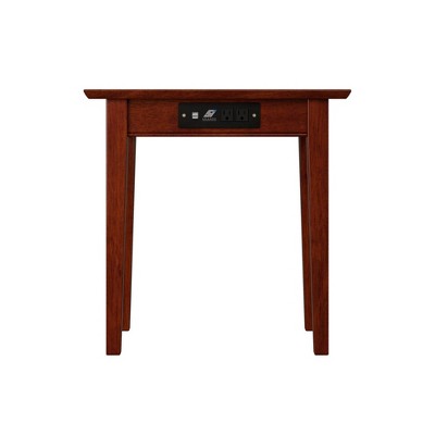 Walnut Shaker Chair Side Table with Charging Station