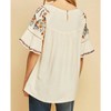 Women's Embroidered Floral Peasant Top - entro - 2 of 4