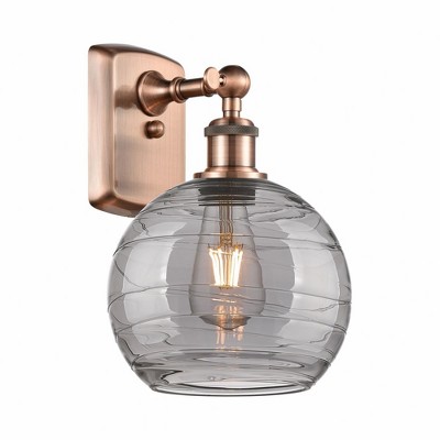 Athens Deco Swirl - 1 Light Wall Sconce In Industrial Style-13 Inches Tall and 8 Inches Wide