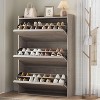 3-Drawer Wooden Shoe Cabinet with Adjustable Shelves, Freestanding Flip Drawer Organizer, Hidden Shoe Storage for Entryway and Hallway - 2 of 4