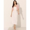INSPIRE CHIC Women's Lace Round Neck Satin Panel Short Sleeve Bolero Shrugs - 4 of 4