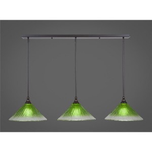 Toltec Lighting Any 3 - Light Chandelier in  Dark Granite with 12" Kiwi Green Crystal Shade - 1 of 1