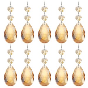 Unique Bargains Hanging Ornament DIY Craft Teardrop Crystal Chandelier Pendant Beads 3.35" x 1.5" 10 Pcs - 1 of 4