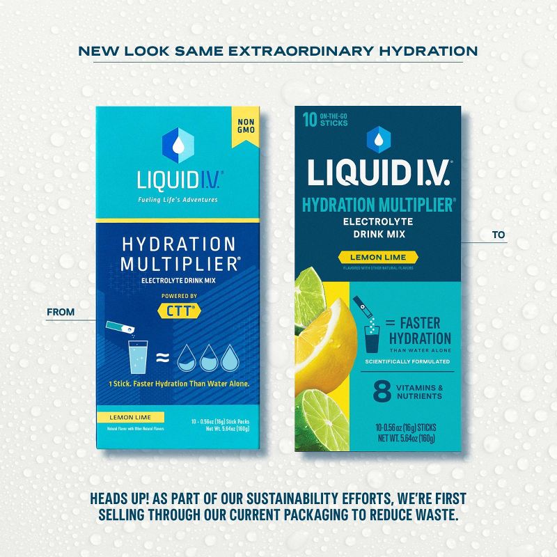 Liquid I.V. Hydration Multiplier Vegan Powder Electrolyte Supplements - Lemon Lime - 0.56oz each/10ct, 4 of 14
