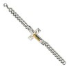Black Bow Jewelry Men's Stainless Steel & Gold Tone Plated Crucifix Curb Bracelet, 8 In - 2 of 4