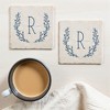 Personalization Mall Farmhouse Floral Personalized Letter Tumbled Stone Coaster Set - 3 of 4
