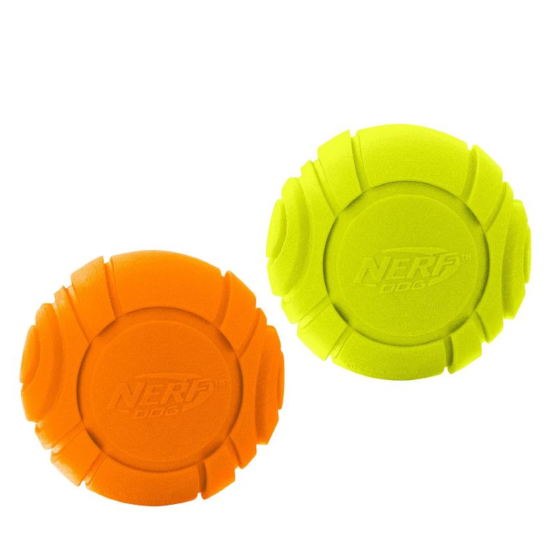 NERF 2.5&#34; Solid Foam Sonic Ball Dog Toy - Green and Orange - 2pk, 2 of 4