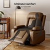 Power Lift Faux PU Recliner Chair - Heat and Massage, Adjustable Back & Legs, Heavy Duty Lift Sofa for Seniors, for Elderly and Mobility Impaired - 4 of 4