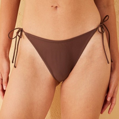Women's Thin Strap Low-Rise High Leg Cheeky Bikini Bottom - Wild Fable™