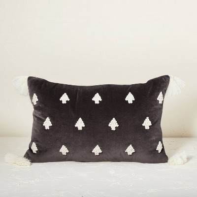 Oversized French Knot Christmas Tree Lumbar Throw Pillow Black - Opalhouse™ designed with Jungalow™