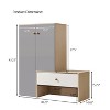 Munora - 40.25"W Multi-Functional Shoe Storage Bench with Cabinet - Adjustable Shelves, Fits 12 Pairs - White & Gray - 3 of 4