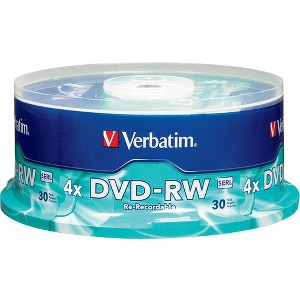 Verbatim DVD-RW 4.7GB 4X with Branded Surface - 30pk Spindle, BLUE/GRAY - 95179 - 1 of 1