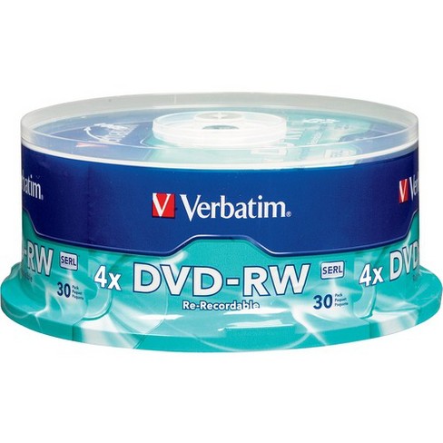 Verbatim Dvd Rw 4 7gb 4x With Branded Surface 30pk Spindle Blue Gray Target