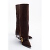 Elva - Brown Suede Buckle Strap Knee High Boot (Women) | Prologue Shoes - 4 of 4
