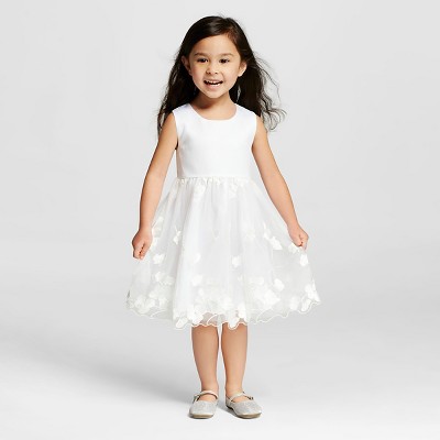 3t white flower girl dress