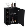 Vynxaria Wick Bar Cart with Integrated Wine Storage, Spacious Cabinet, Smooth Rollers - 4 of 4