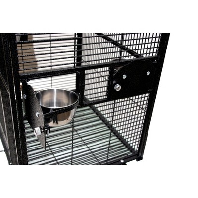 Black Steel Play Top Bird Cage with Plastic Base