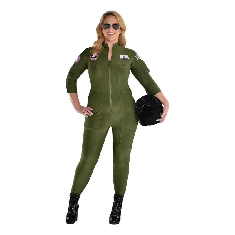 Top Gun: Maverick Flight Suit Costume Adult Womens, 1 of 2