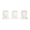 Sagebrook Home 3pc H Buddha Head Ceramic Indoor Outdoor Planter Pots White: Decorative, Rust-Resistant, No Assembly Required - 2 of 4