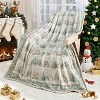Lomsoe Christmas Blanket Flannel Holiday Blanket Xmas Deer Throw Blanket for Couch Bed Living Room, Christmas Reindeer Green. - 2 of 4