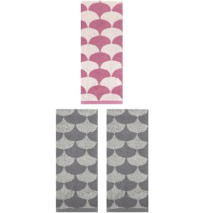 REGALWOVEN 3 Pack Geometric Pattern Soft Absorbent Cotton Hand Towels for Bathroom 13" x 29" - 1 of 4